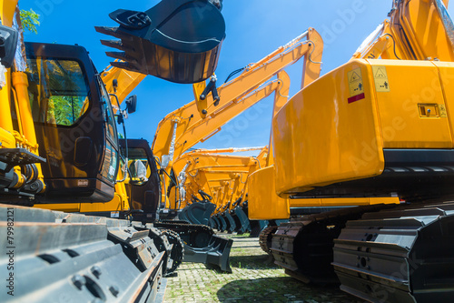 Shovel excavator on Asian machinery  rental company