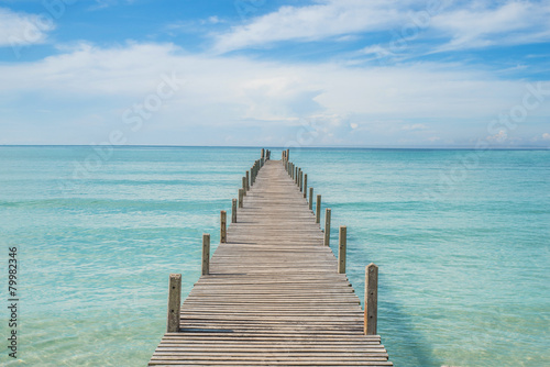 Summer, Travel, Vacation and Holiday concept - Wooden pier in Ph