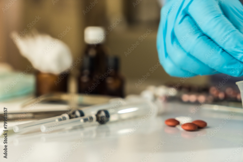 Drugs in a measuring cylinder Drugs in a measuring cylinder