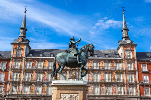Statue of Philip III at Mayor plaza in Madrid
