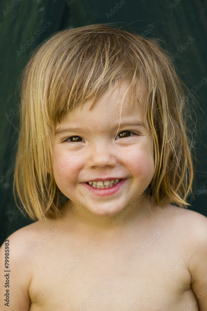Germany, Baden Wuerttemberg, Portrait of girl smiling, close up Germany, Baden Wuerttemberg, Portrait of girl smiling, close up
