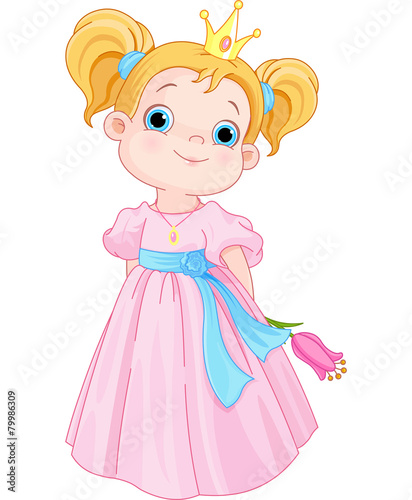 Cute Little Princess Holds Flower
