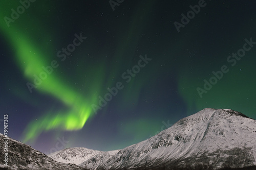 Norway, Troms, View of Aurora Borealis near Tromso #79987303