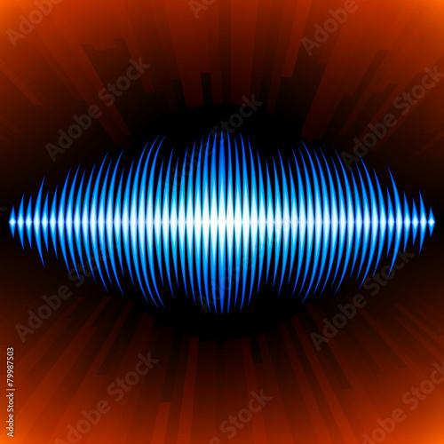 Blue sound waveform