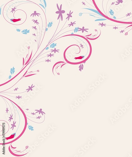 doodle florals vintage background