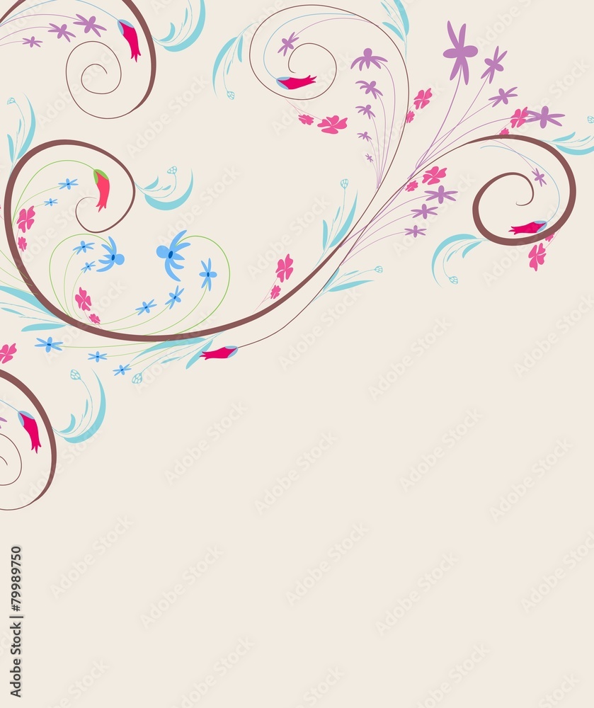 doodle florals vintage background