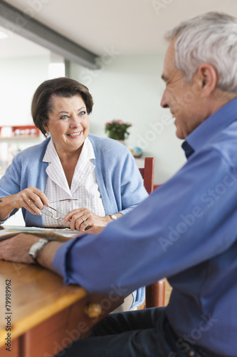 Wallpaper Mural Germany, Leipzig, Senior man and woman with newspaper, smiling Torontodigital.ca