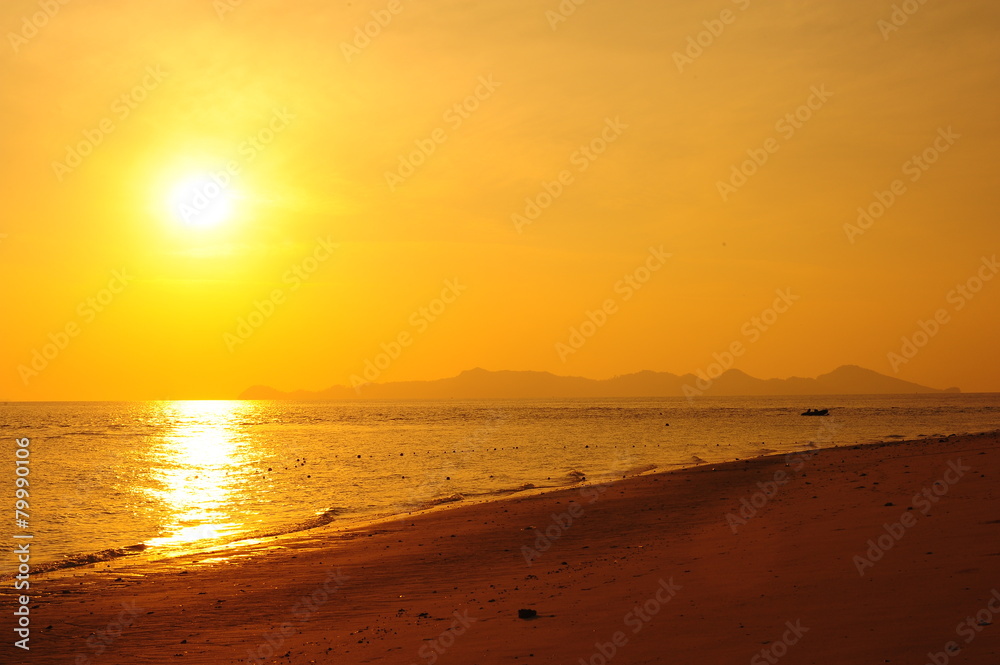 Beautiful Beach at Sunrise