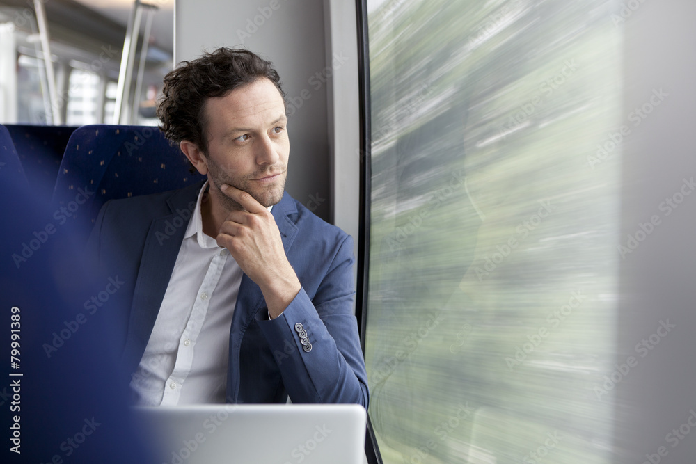 Businessman in a train Businessman in a train