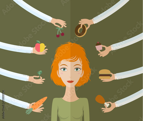 Healthy and junk food