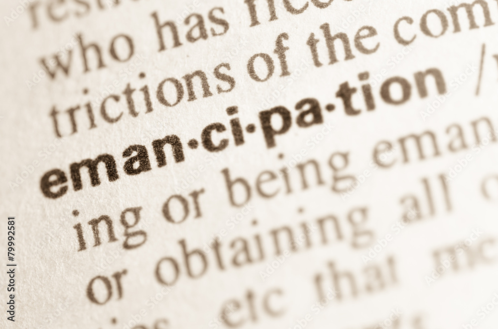 Dictionary definition of word emancipation - obrazy, fototapety, plakaty 