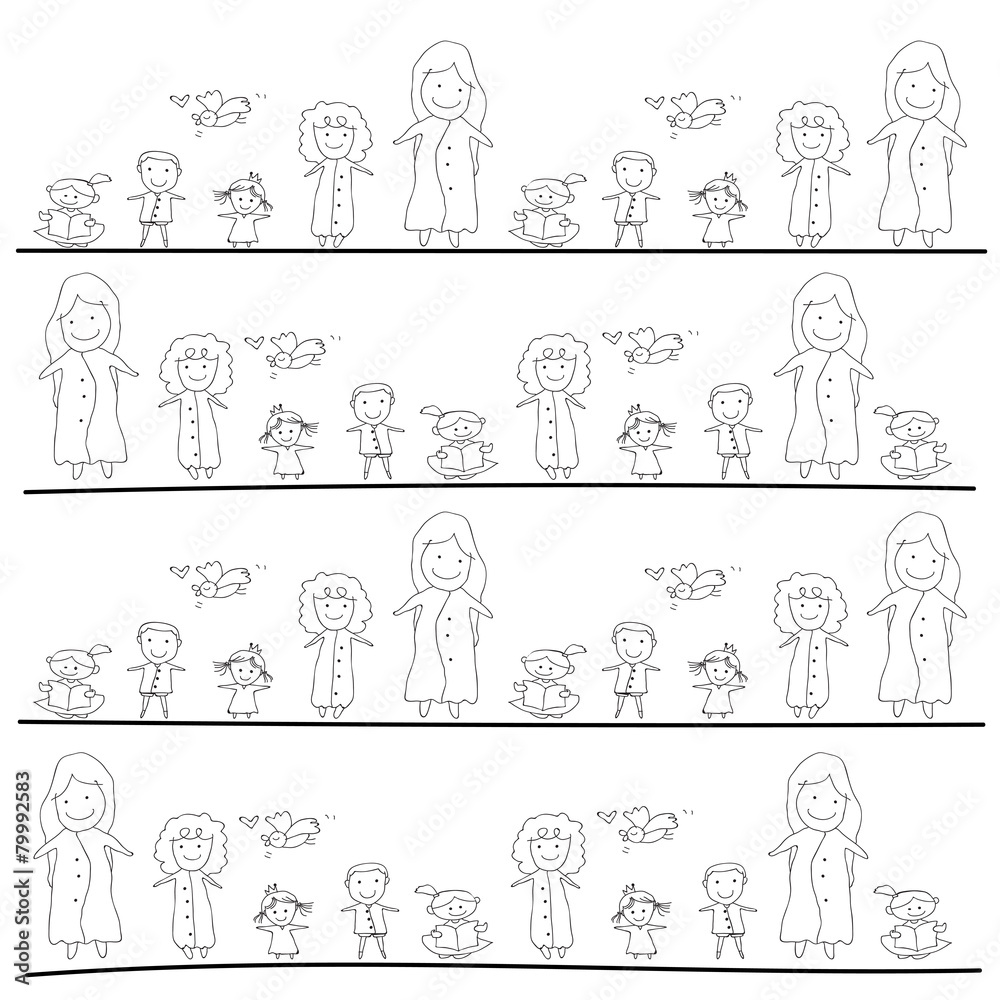 hand drawing cartoon concept happy people hand drawing cartoon concept happy people