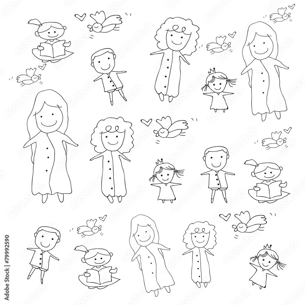 hand drawing cartoon concept happy people hand drawing cartoon concept happy people