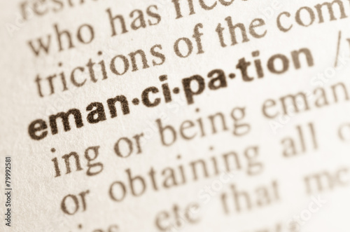 Dictionary definition of word emancipation