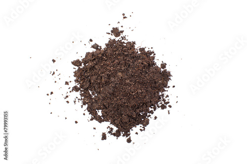 Pile of soil isolated on white background