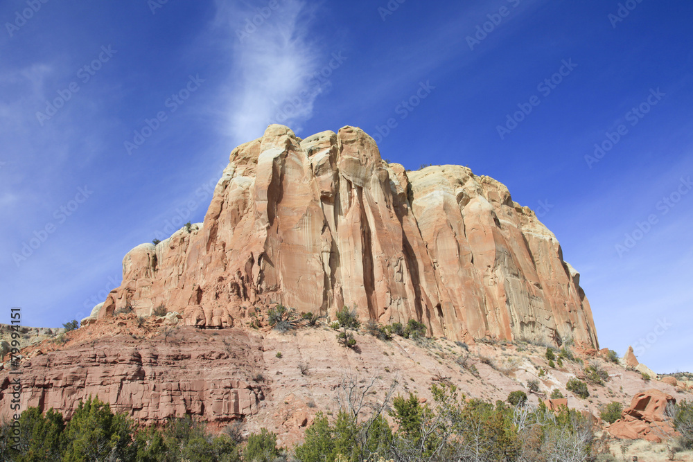 Red rock mesa outcrop New Mexico