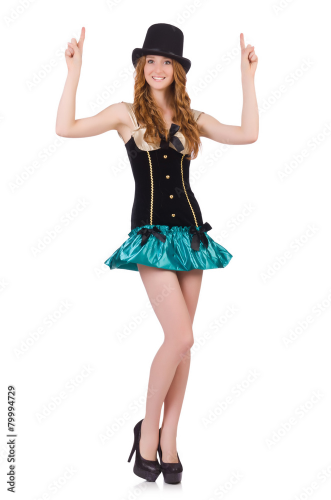Female model isolated on the white background Female model isolated on the white background