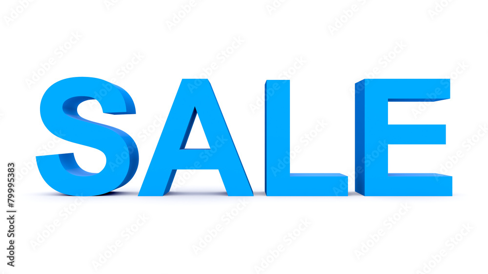 SALE - blue 3d letters isolated on white