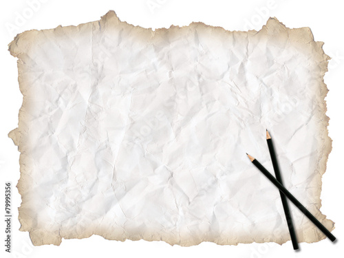old paper on the white background