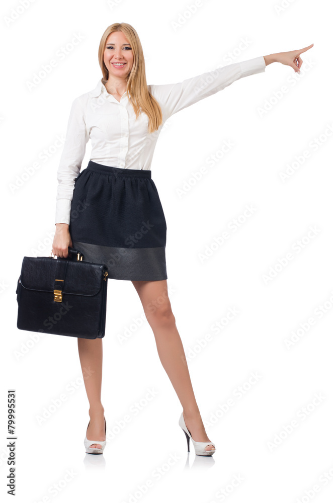 Businesswoman in business concept isolated on white Businesswoman in business concept isolated on white