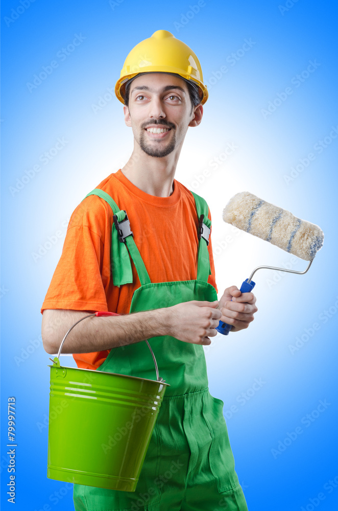 Painter isolated on the white Painter isolated on the white