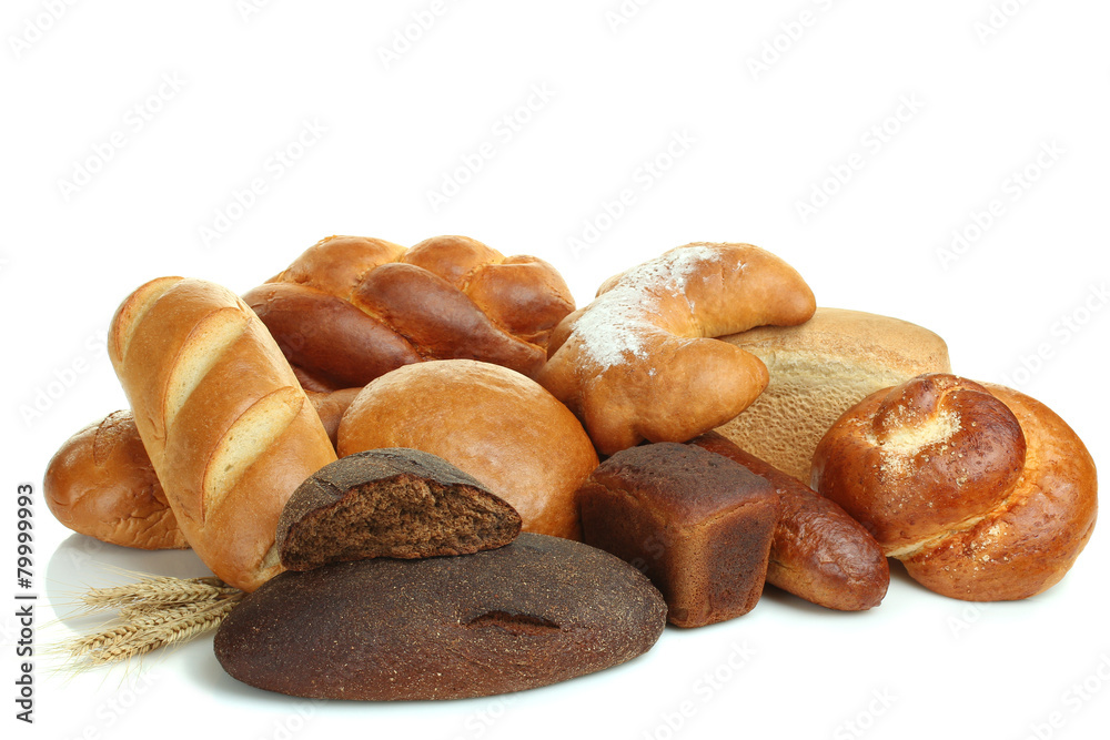 bread in a basket isolated