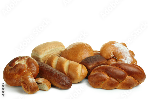 bread in a basket isolated