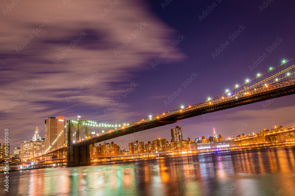 Fototapeta premium Night panorama of Manhattan in New York, USA