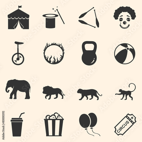 Vector Set of Circus Icons