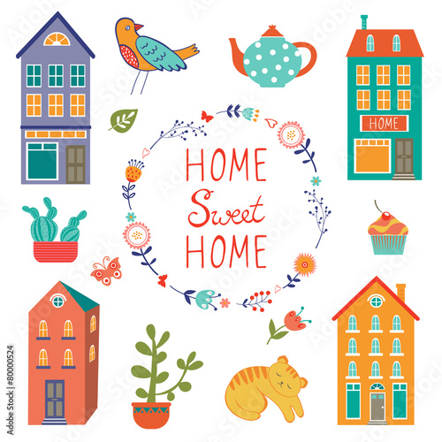 Home sweet home colorful set