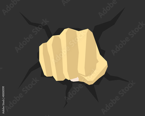 Hand destroyed the wall