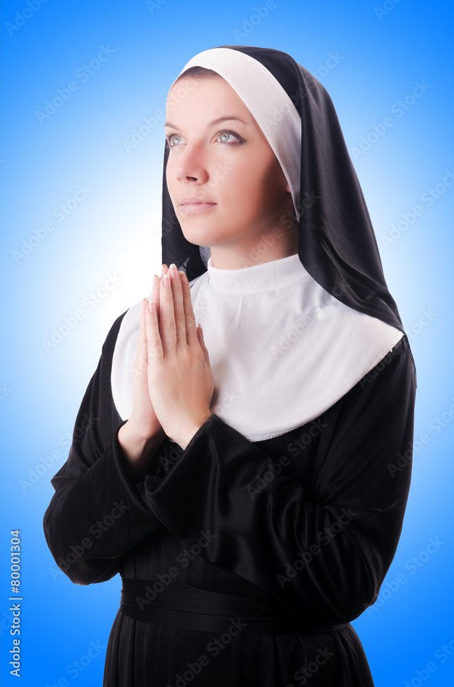 Young nun in religious concept Young nun in religious concept