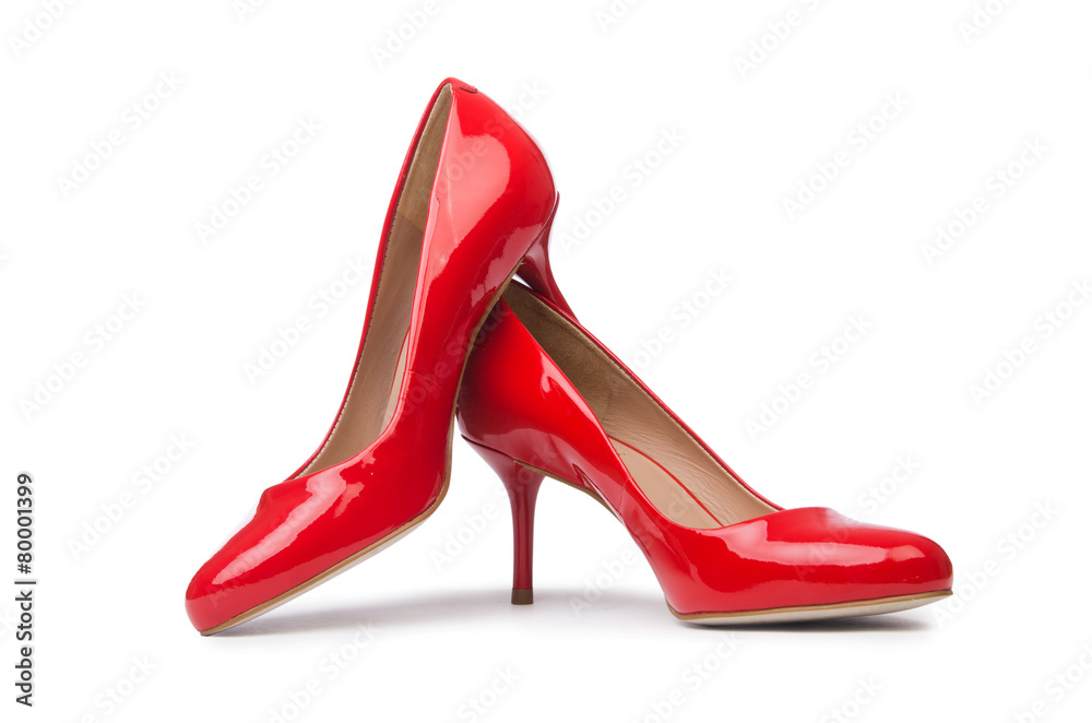 Red woman shoes isolated on the white background Red woman shoes isolated on the white background