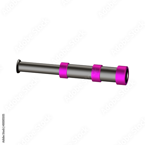 Vintage spyglass in black and purple design
