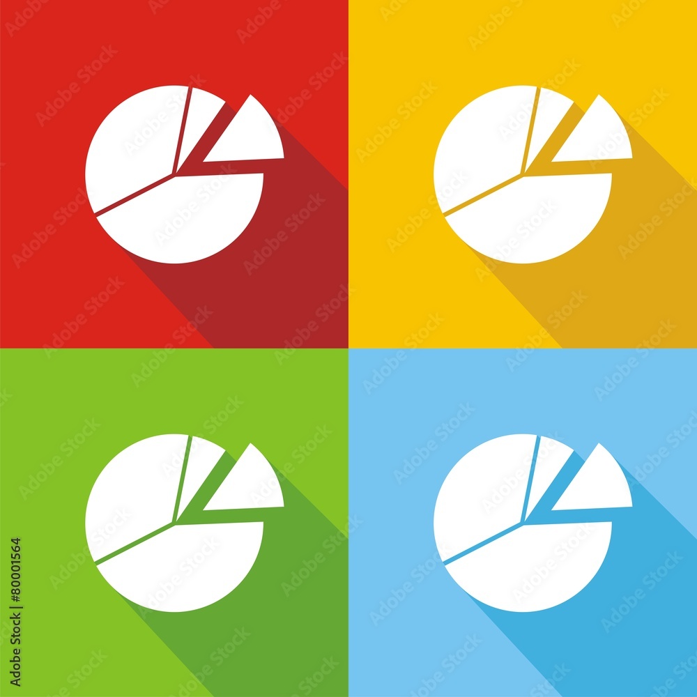 Iconos gráfica circular colores sombra
