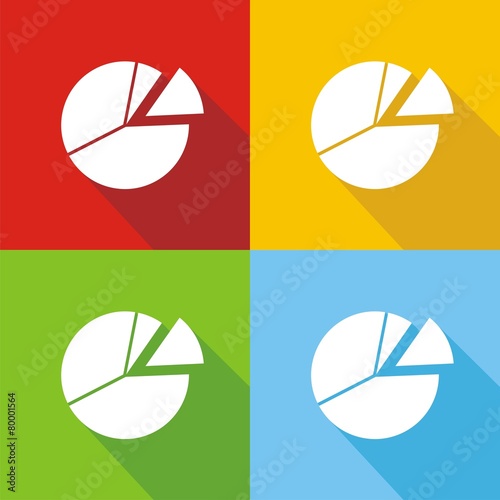 Iconos gráfica circular colores sombra