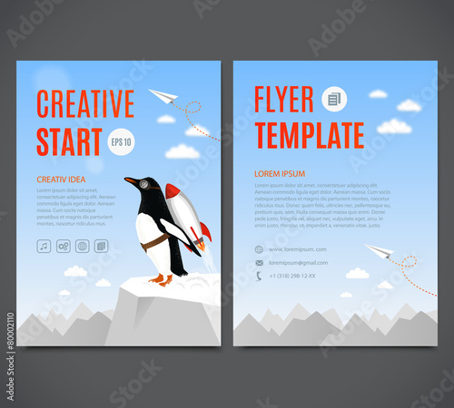 Template flyer, cover, book. Creative start and Creative idea