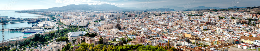 Panoramic view of Malaga city. Spain