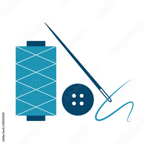 Needle, thread and button