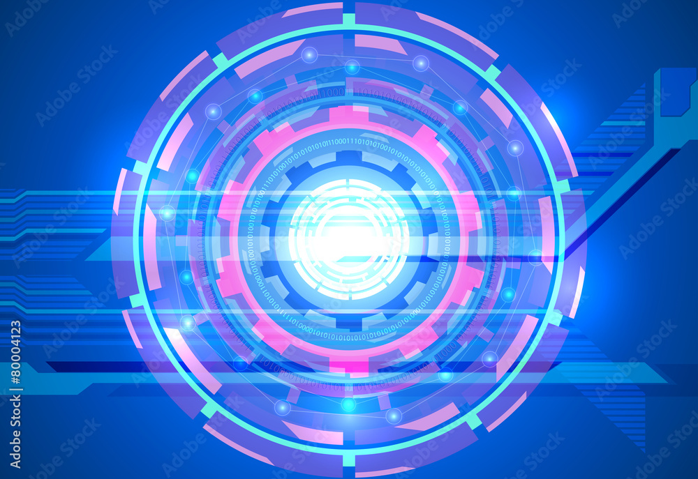 Techno scene on a blue background Techno scene on a blue background