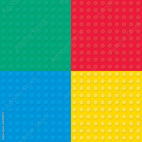 Set of four Building toy bricks. Seamless pattern.