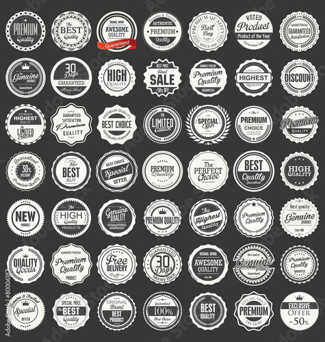 Premium, quality retro vintage labels collection