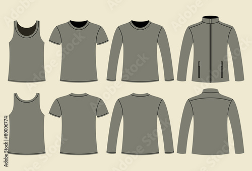 Singlet, T-shirt, Long-sleeved T-shirt and Jacket template