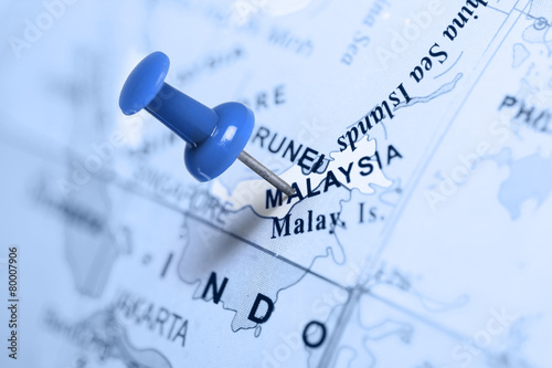 Location Malaysia. Blue pin on the map.