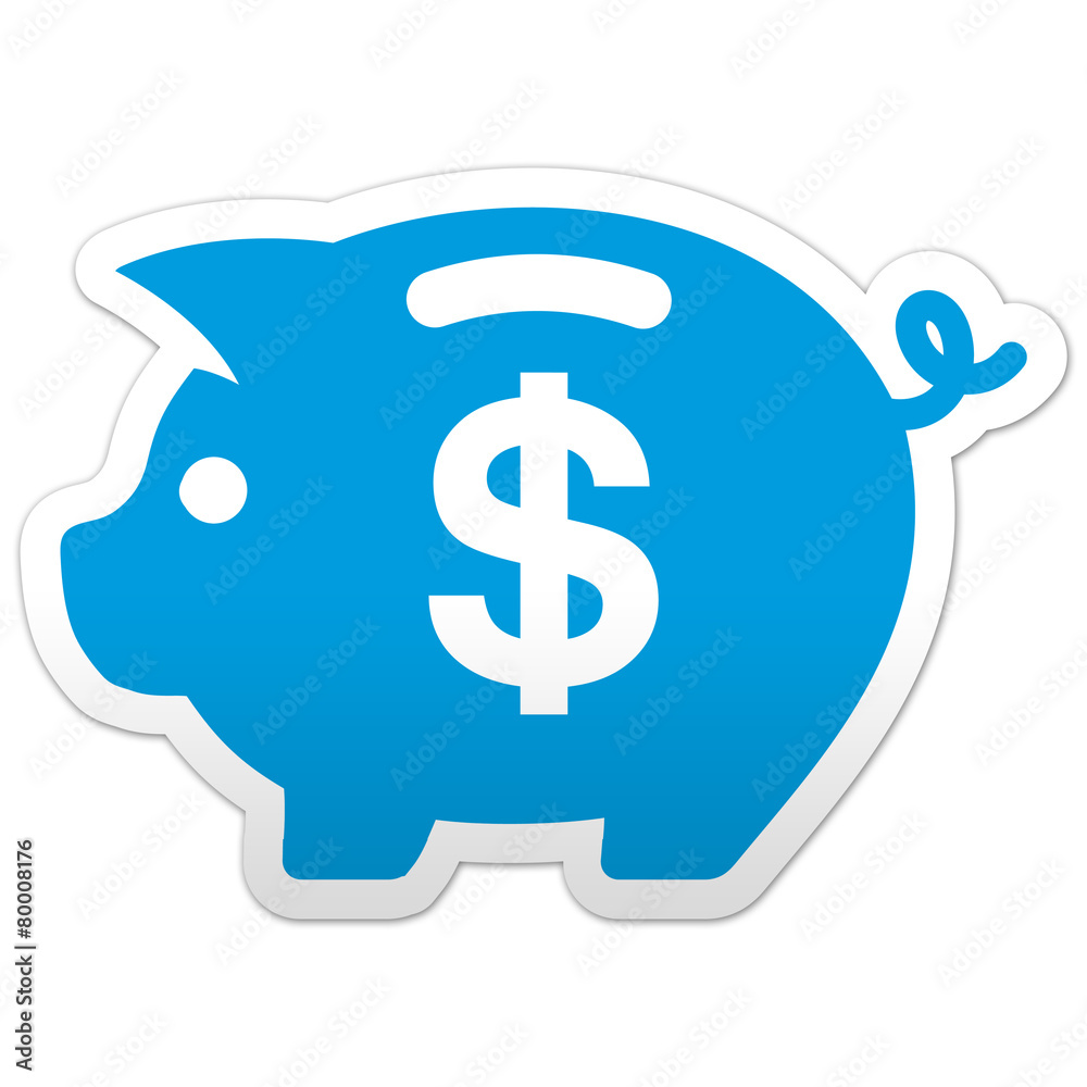 Pegatina simbolo hucha con dolar Pegatina simbolo hucha con dolar