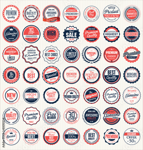 Premium, quality retro vintage labels collection