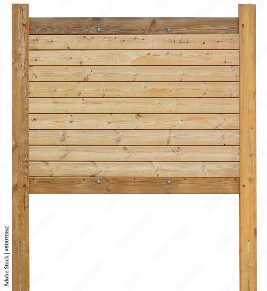 panneau d'affichage en bois sur fond blanc