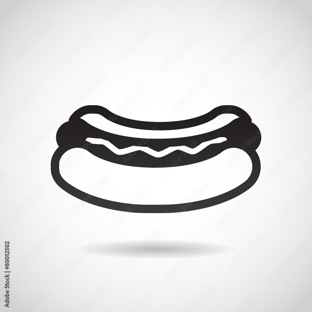 Hot dog vector icon. Hot dog vector icon.