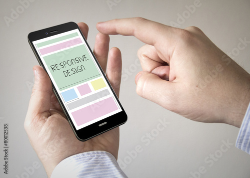  touchscreen smartphone with responsive design on the screen
