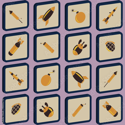 seamless abstract background with bombs